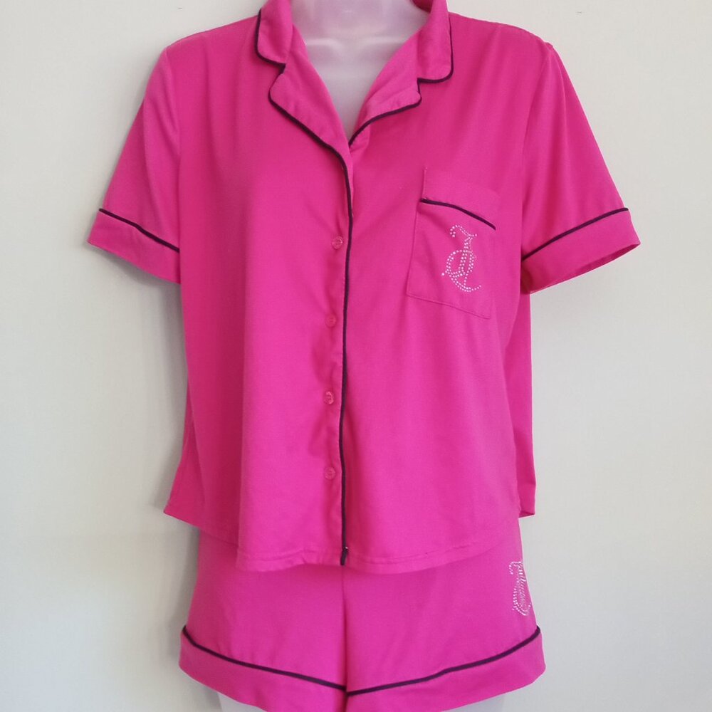 Juicy Couture Women’s Collar Shirt and Shorts Pajama Set